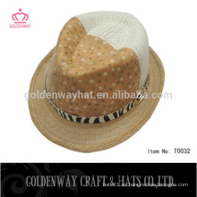 Niños trilby fedora sombreros paja de papel nuevo diseño personalizado